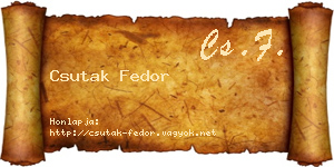 Csutak Fedor névjegykártya